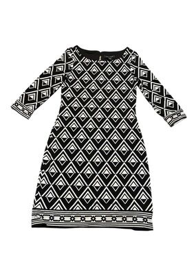 White House black market black and white mosaic dress